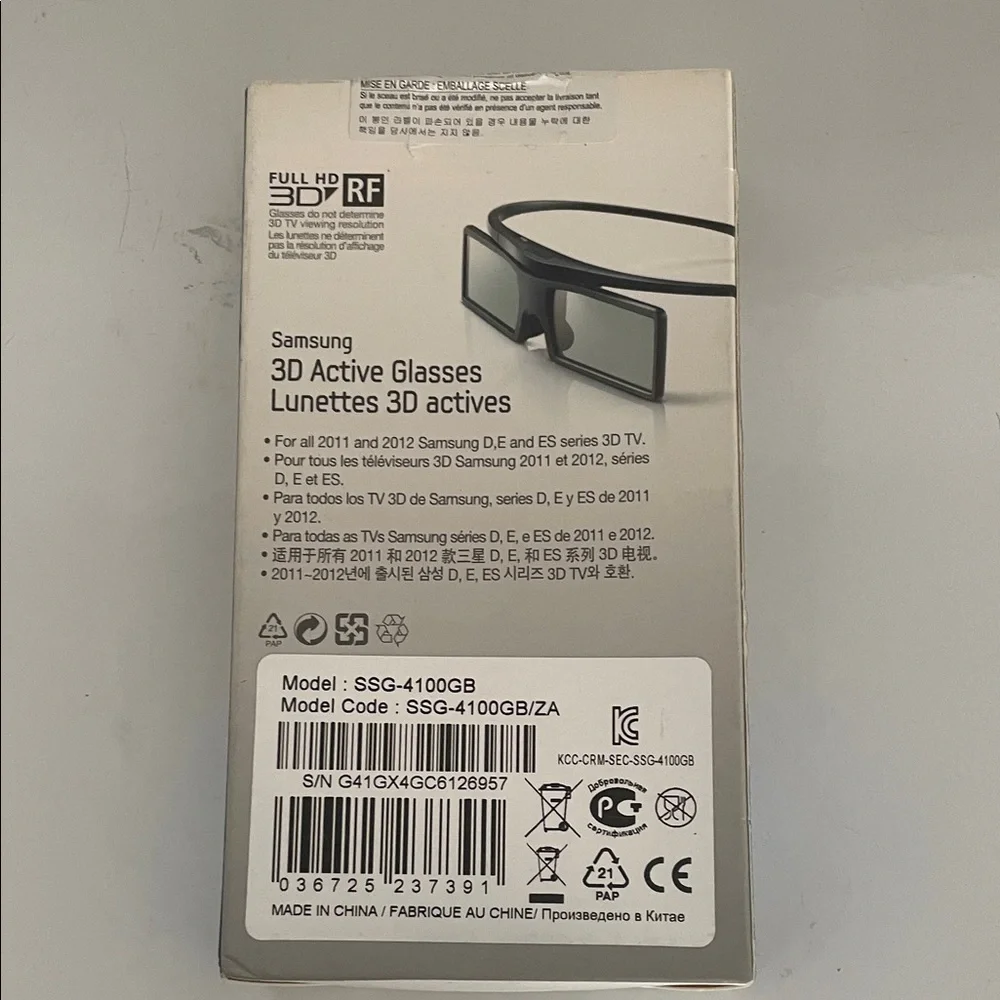 Samsung Black 3D Active Glasses